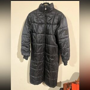 Chanel Sport shiny blue long puffer coat 36
